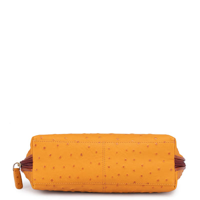 Ostrich Leather Vanity Pouch - Orange